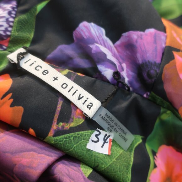 Alice + Olivia Durham Mult Butterfly Floral Down Reversible Puffer Jacket Coat S - Picture 12 of 14